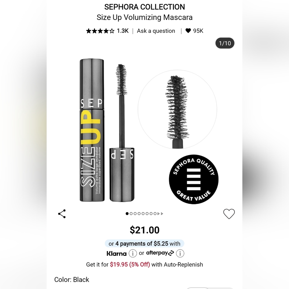 SEPHORA SIZE UP Mascara - Black